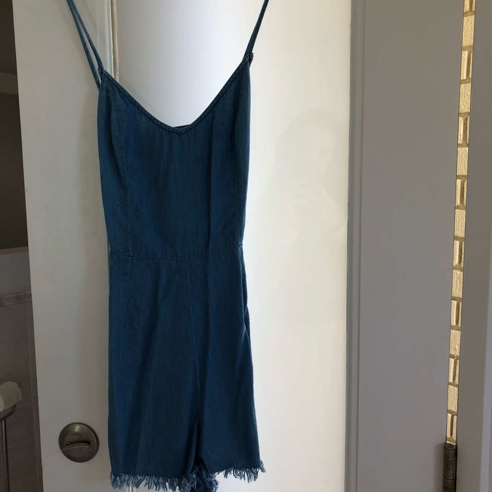 Faux Denim Romper